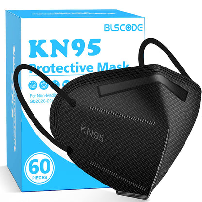 BLScode KN95 Face Masks 60 Pack – 5-Layer, Breathable, Individually Wrapped