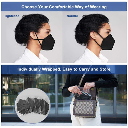 BLScode KN95 Face Masks 60 Pack – 5-Layer, Breathable, Individually Wrapped