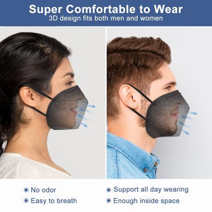 BLScode KN95 Face Masks 60 Pack – 5-Layer, Breathable, Individually Wrapped