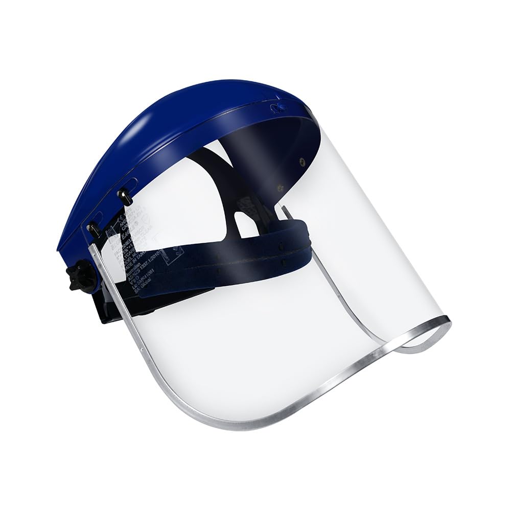 Blue Eagle Full Face Impact Resistant Safety Faceshield (B1BL+FC48) – Clear Polycarbonate Visor + Replacement Visor