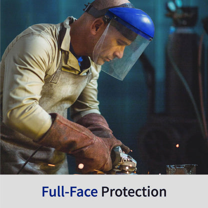 Blue Eagle Full Face Impact Resistant Safety Faceshield (B1BL+FC48) – Clear Polycarbonate Visor + Replacement Visor