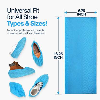 Blue Shoe Guys Premium Disposable Boot Covers | 100 Pack, Large Size, Non-Slip & Water-Resistant