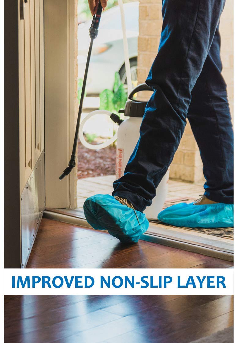 Blue Shoe Guys Premium Disposable Boot Covers | 100 Pack, Large Size, Non-Slip & Water-Resistant