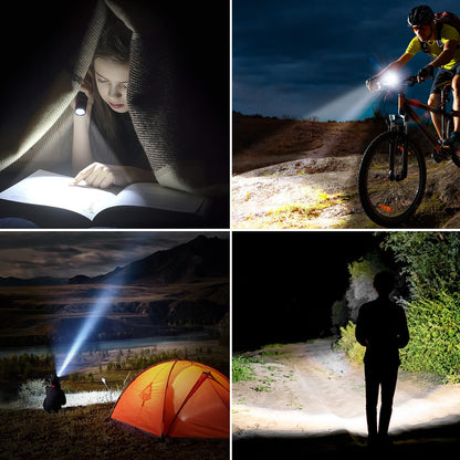 Blukar LED Flashlight 2 Pack – USB Rechargeable, Adjustable Focus, 4 Modes, Waterproof
