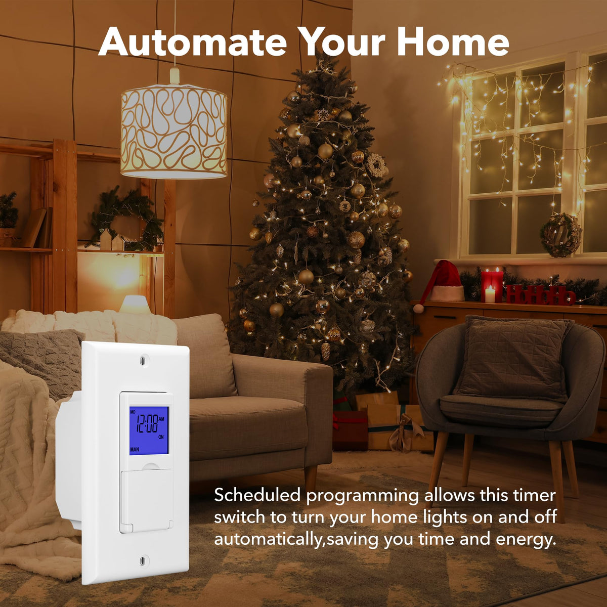 BN-LINK 7 Day Programmable Astronomical Timer Switch for Lights | Dusk-to-Dawn Indoor Timer