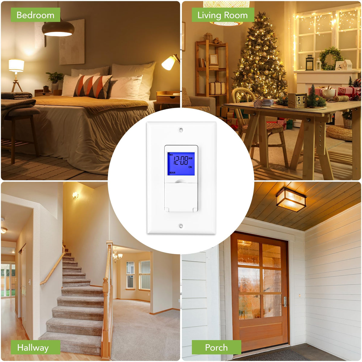 BN-LINK 7 Day Programmable Astronomical Timer Switch for Lights | Dusk-to-Dawn Indoor Timer