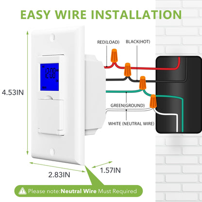 BN-LINK 7 Day Programmable Astronomical Timer Switch for Lights | Dusk-to-Dawn Indoor Timer