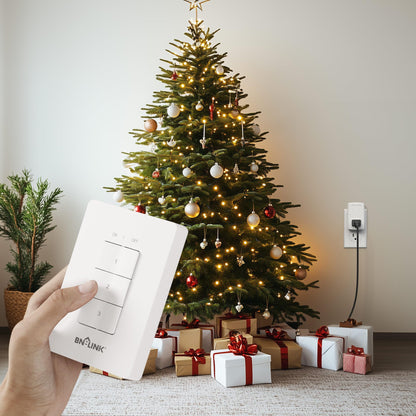 BN-LINK Mini Wireless Wall-Mount Remote Outlet Switch – 3-Outlet, 125V 10A, White