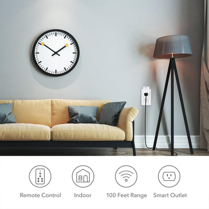 BN-LINK Mini Wireless Wall-Mount Remote Outlet Switch – 3-Outlet, 125V 10A, White