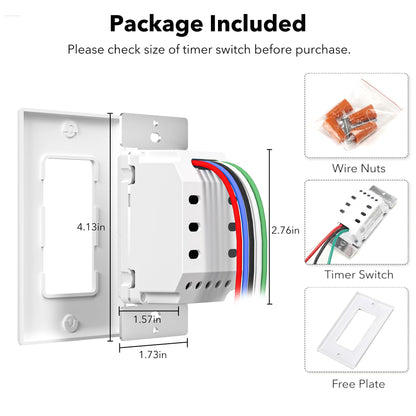 BN-LINK 7-Day Programmable In-Wall Timer Switch – Lights, Single Pole & 3-Way