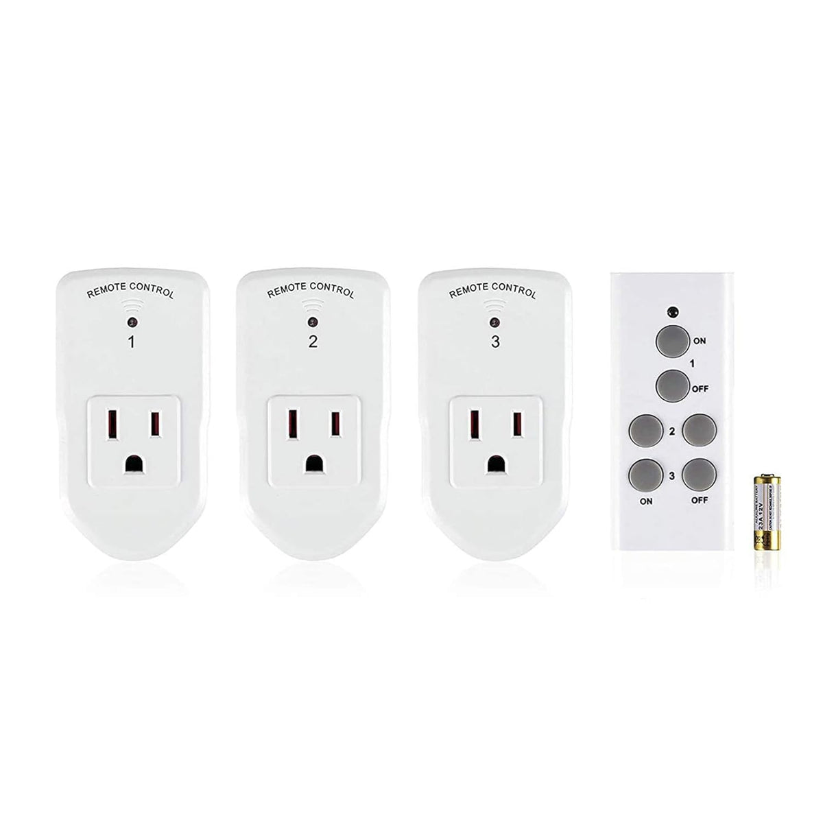 BN-LINK Wireless Remote Outlet Kit – 3 Outlets + 1 Remote, 100ft Range, 1200W, ETL & FCC Certified