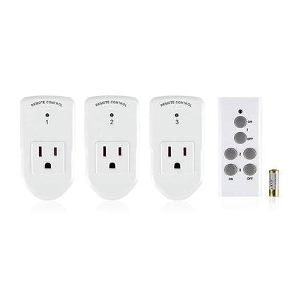 BN-LINK Wireless Remote Outlet Kit – 3 Outlets + 1 Remote, 100ft Range, 1200W, ETL & FCC Certified
