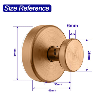 Bntuk Suction Cup Hooks for Shower – 4 Pack, Champagne Bronze, No-Drill Towel & Robe Hooks