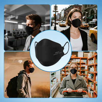 Borje KN95 Face Masks for Adults – 50 Pack, 5-Ply Black Disposable Masks, 95% Filtration Against PM2.5