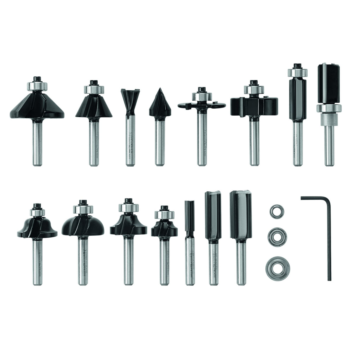 Bosch RBS015MBS 15-Piece Carbide-Tipped Wood Router Bit Set – Universal Compatibility & Precision