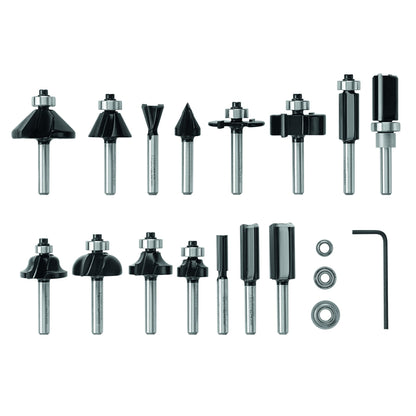 Bosch RBS015MBS 15-Piece Carbide-Tipped Wood Router Bit Set – Universal Compatibility & Precision