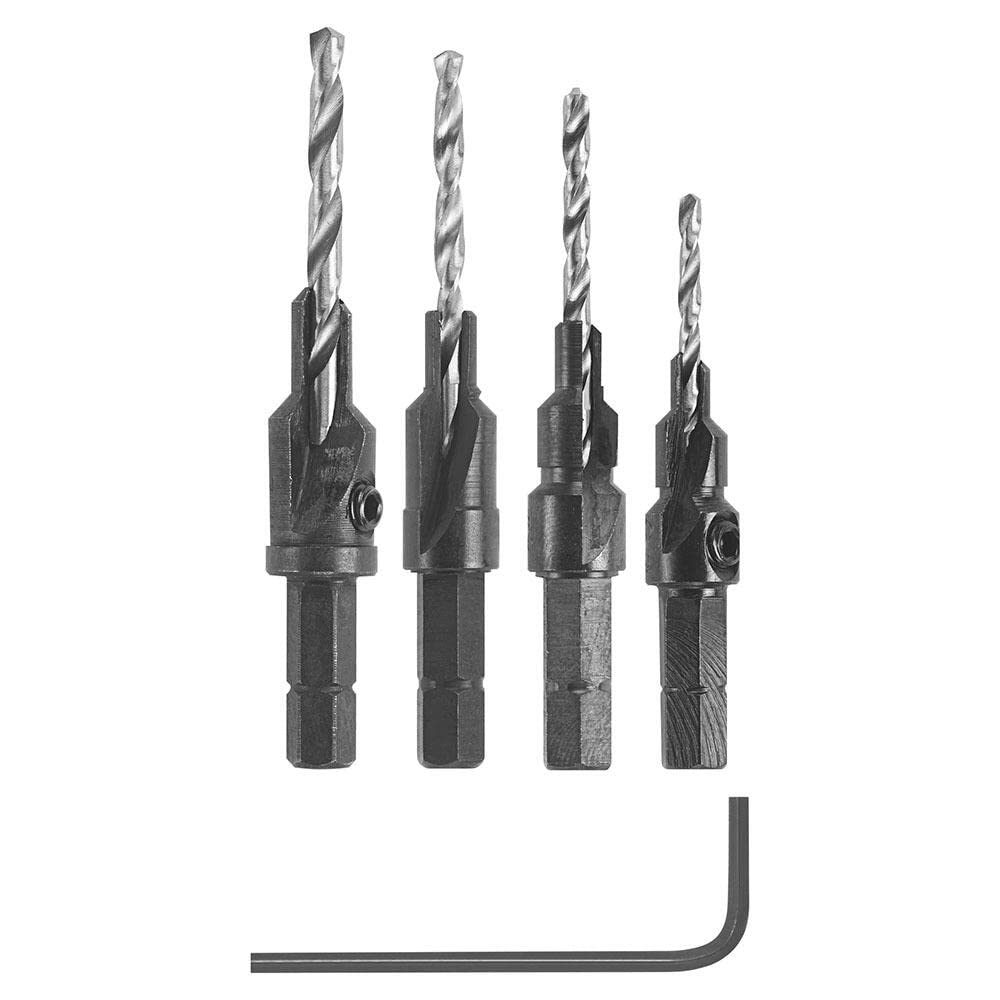 Bosch SP515 5-Piece Hex Shank Countersink Drill Bit Set | 3-in-1 Drill, Countersink & Counterbore
