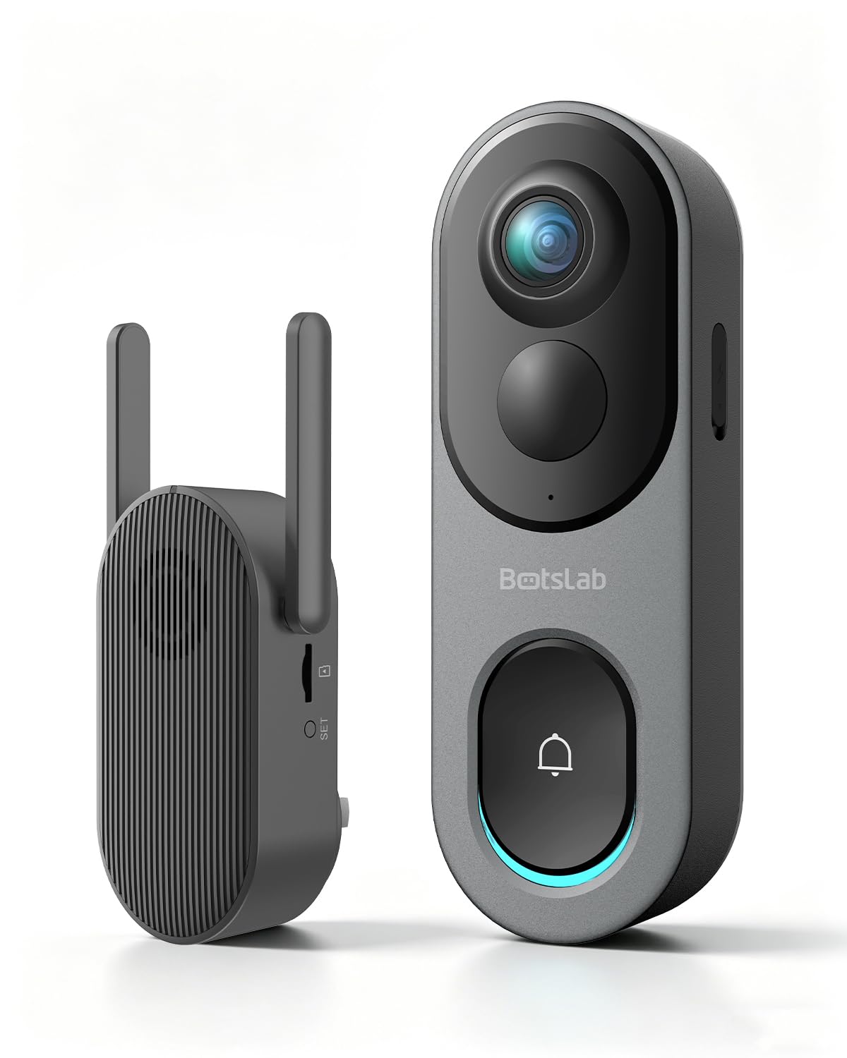 BOTSLAB 5MP Wireless Video Doorbell – 180° View, AI Motion Detection, VR Mode
