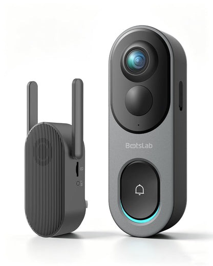 BOTSLAB 5MP Wireless Video Doorbell – 180° View, AI Motion Detection, VR Mode