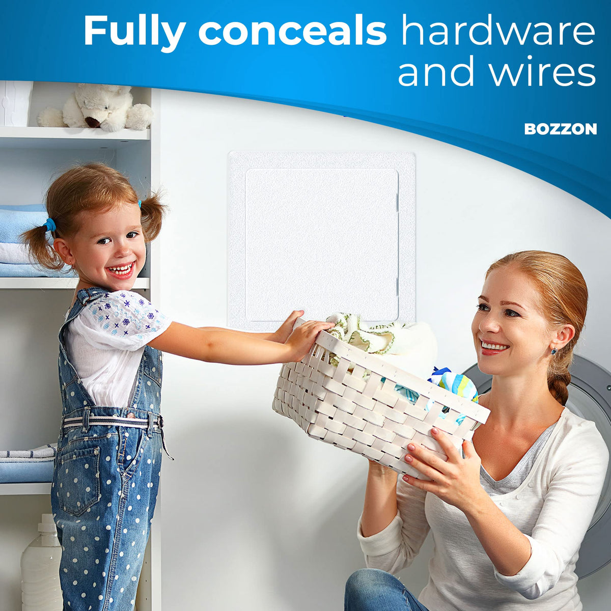BOZZON 12x12 Access Panel for Drywall – Wall Hole Cover & Push-Open Access Door