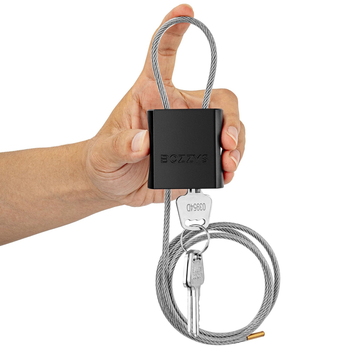 BOZZYS Cable Lock with 3 Keys – Adjustable 1m Steel Cable Padlock, Weatherproof