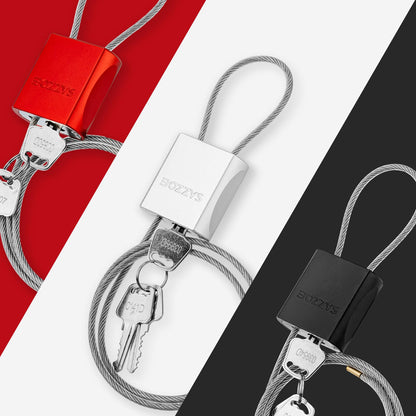 BOZZYS Cable Lock with 3 Keys – Adjustable 1m Steel Cable Padlock, Weatherproof