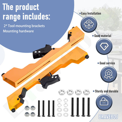 Braveboy DW7231 Miter Saw Brackets — 2 Pack for Dewalt Stands (Yellow)