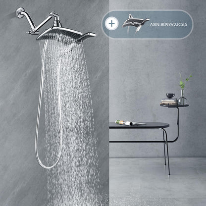 BRIGHT SHOWERS Brass Shower Arm Extender - 5 Inch Universal, Height & Angle Adjustable, Chrome