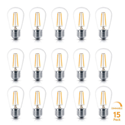 Brightech Ambience PRO 2W LED Bulbs (15-Pack) — 2500K Warm White, Dimmable, E26
