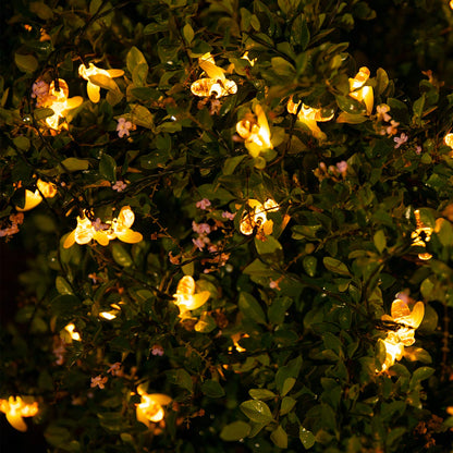 Brightown Solar Bee String Lights – 31ft Outdoor 50 LEDs, 8 Modes, Waterproof Warm White