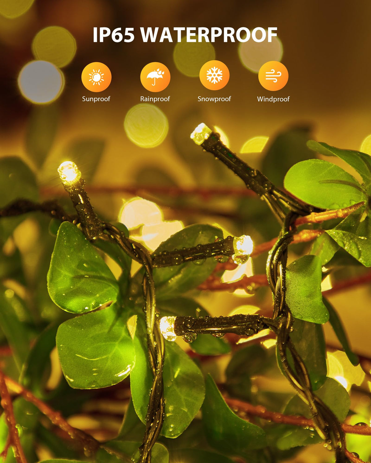 Brightown 2 Pack Solar String Lights Outdoor — 92ft, 240 LEDs, 8 Modes, IP65 Waterproof