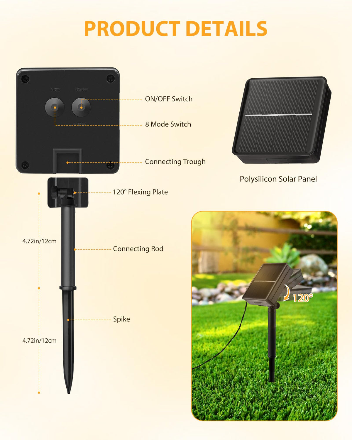 Brightown 2 Pack Solar String Lights Outdoor — 92ft, 240 LEDs, 8 Modes, IP65 Waterproof