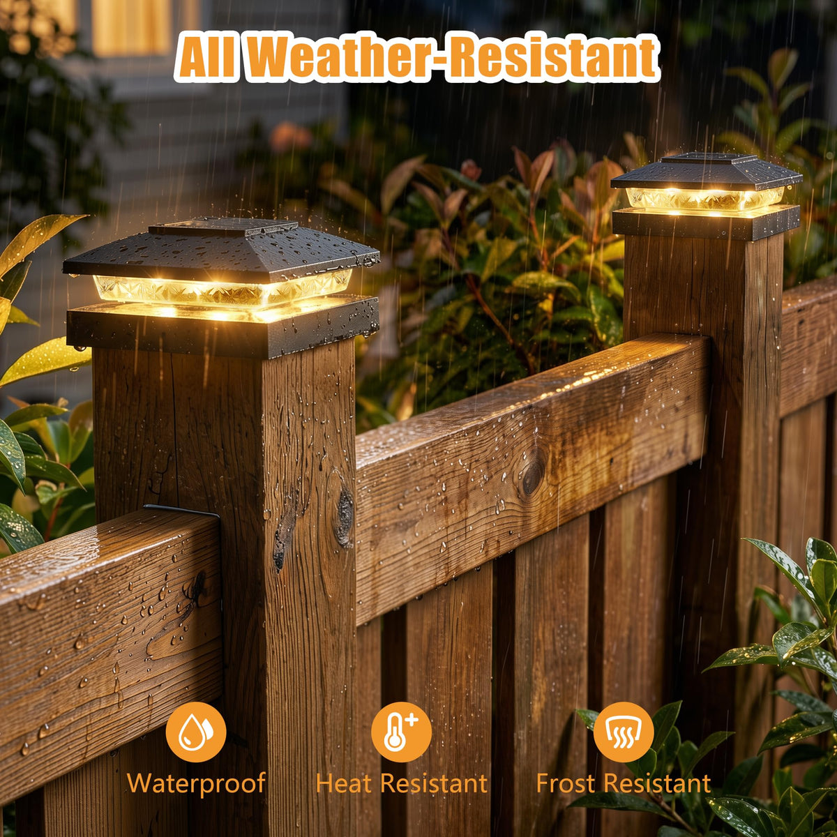 Brightown Solar Post Cap Lights 4-Pack – 16 LED, 2 Color Modes, Waterproof