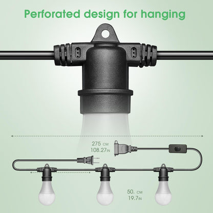 Briignite Hanging Grow Light | 3 LED Full Spectrum, 8.86 ft Cord, Replaceable Bulbs, Linkable