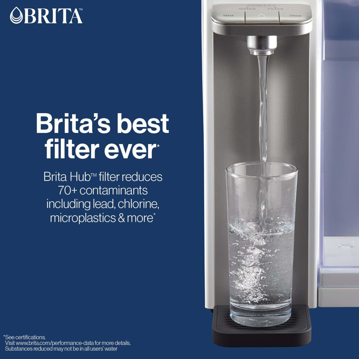 Brita Hub Replacement Water Filter | BPA-Free, 6 Months, 120 Gallons | White