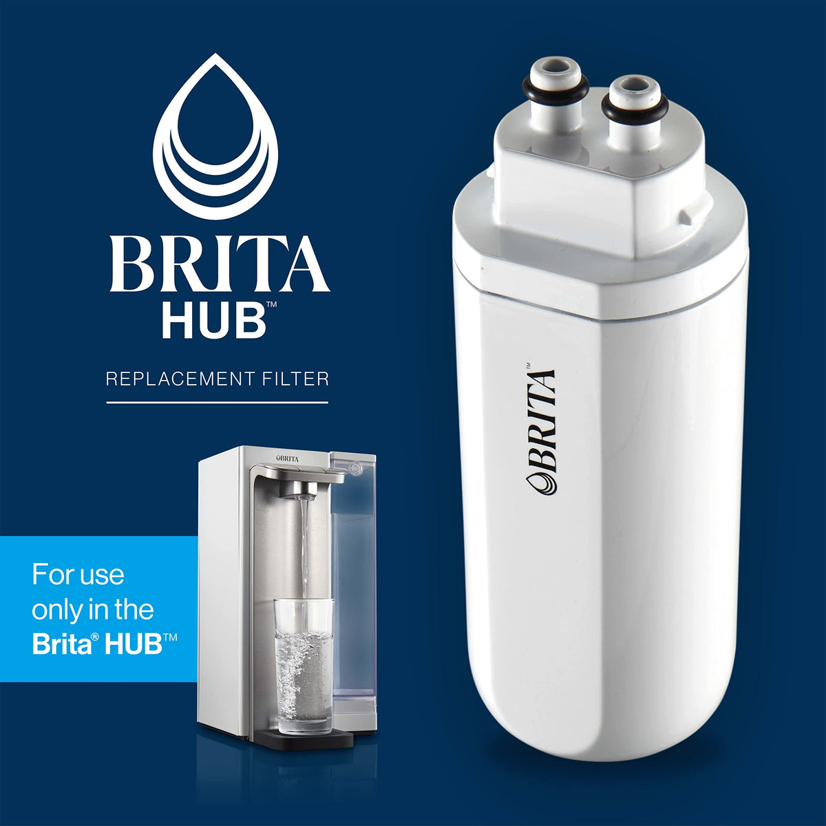 Brita Hub Replacement Water Filter | BPA-Free, 6 Months, 120 Gallons | White