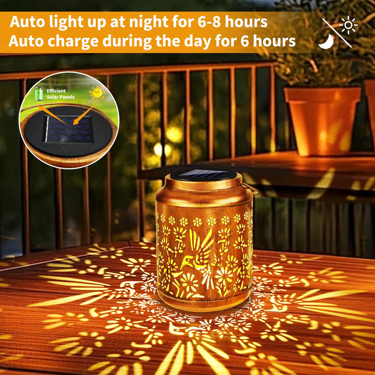 Brizled Hummingbird Solar Lanterns – 2 Pack Outdoor Garden Lights