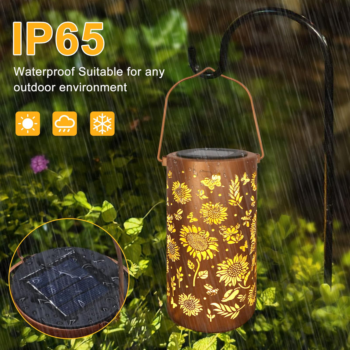 BSGlobal Sunflower Solar Lanterns – Outdoor Waterproof Hanging Lights