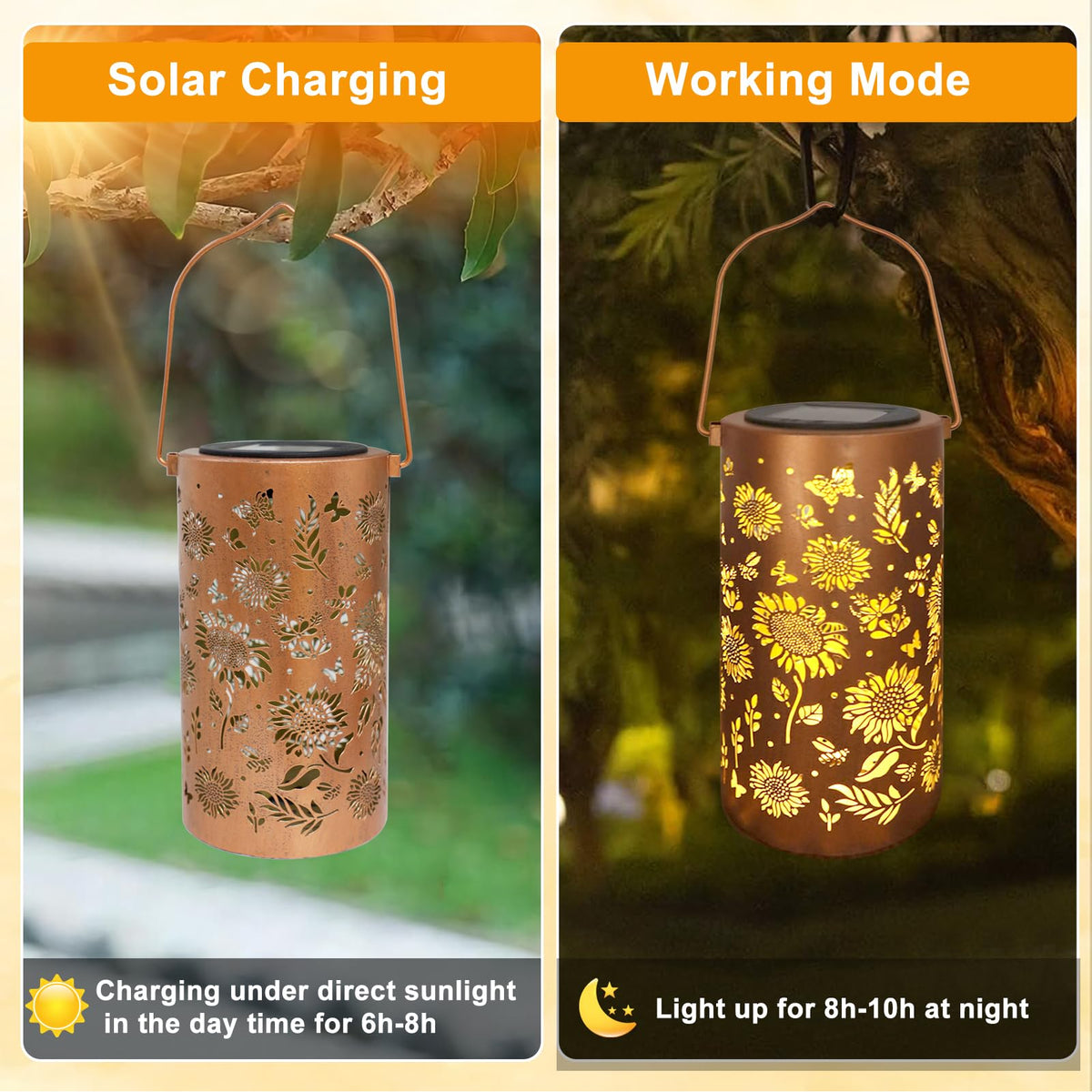 BSGlobal Sunflower Solar Lanterns – Outdoor Waterproof Hanging Lights