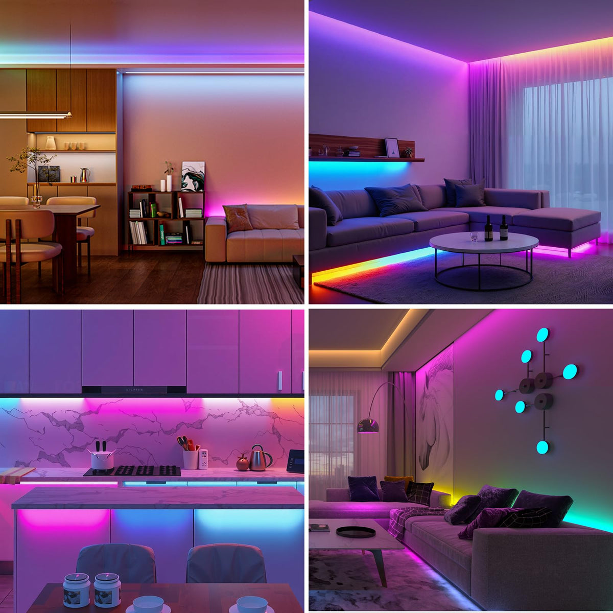 BTF-LIGHTING WS2811 Smart RGB COB LED Strip | 16.4ft, 720 LEDs/m, UL Listed