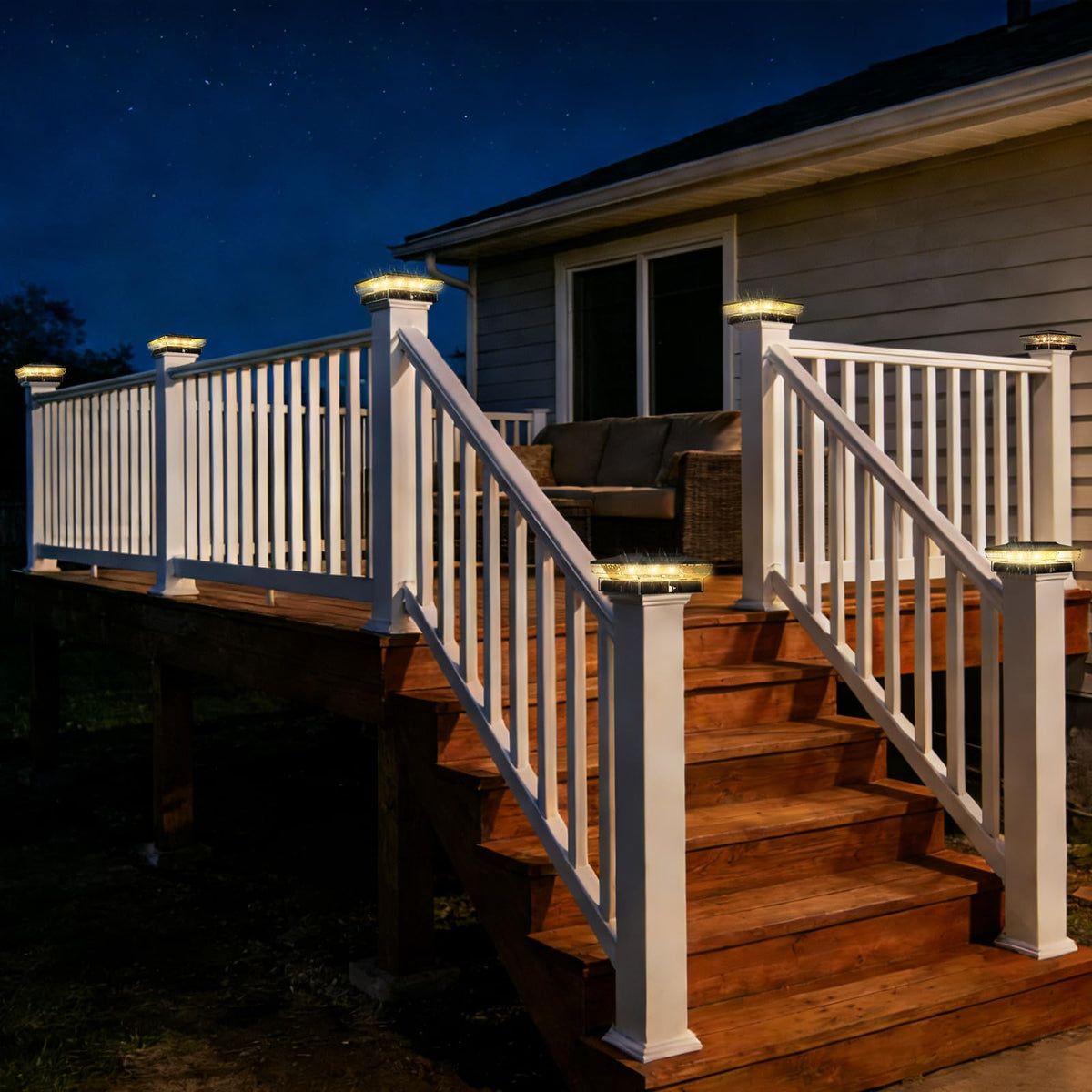 btfarm 4x4 Solar Post Cap Lights – 16 LED, 2 Modes, 4-Pack, Waterproof Outdoor Lighting