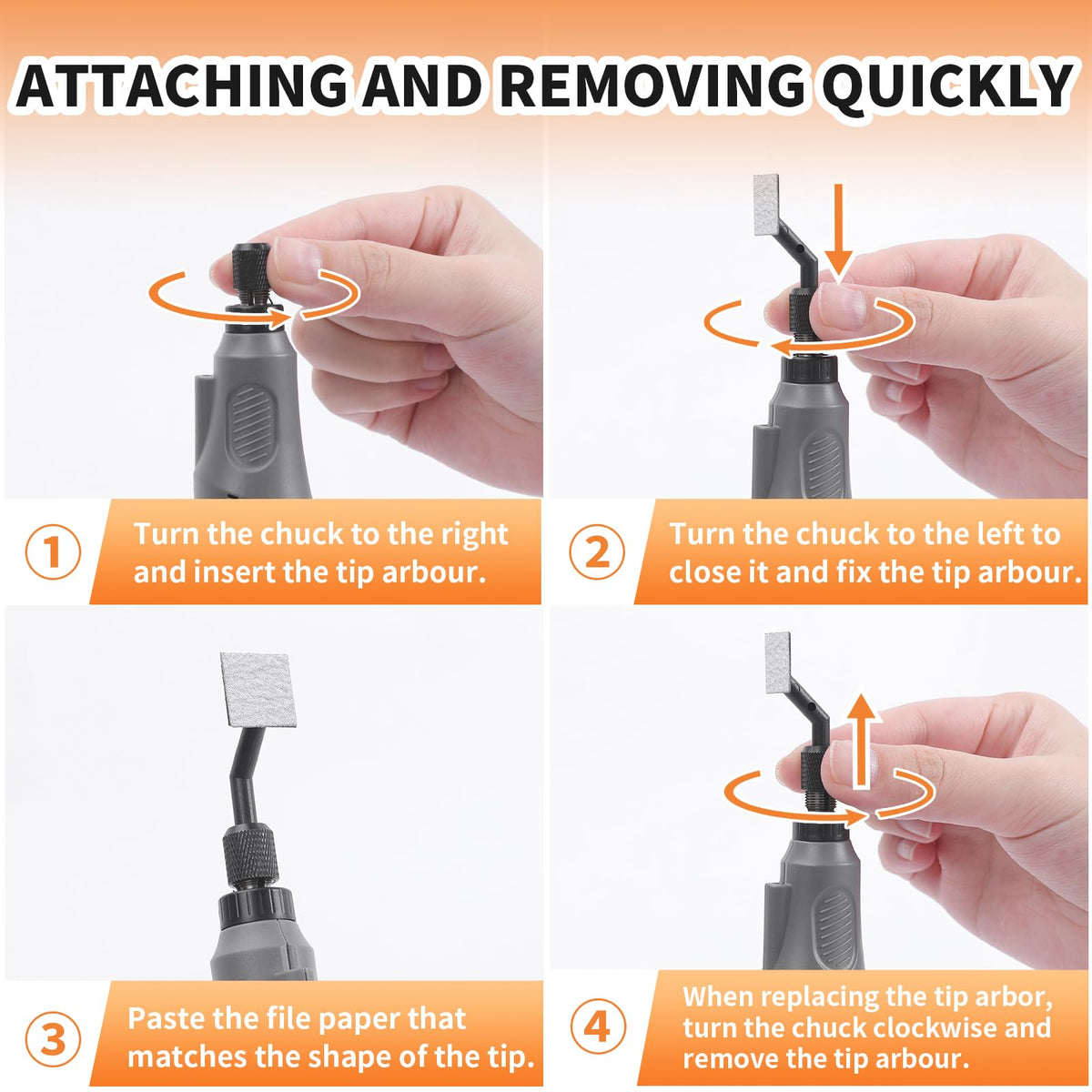 Bucasso Reciprocating Sander – Variable Speed, USB Charging, LED Light, 6 Sanding Heads