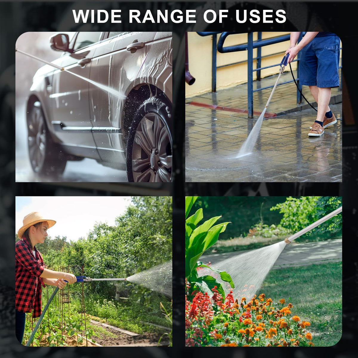 BUXUNA Jet Hose Nozzle High Pressure Wand | Leak-Proof Power Washer Attachment