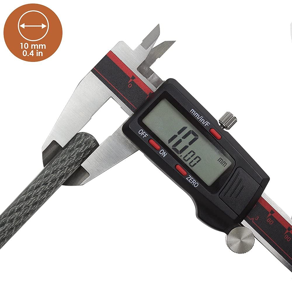 BV 7FT Heavy-Duty Security Cable Lock with Loops — 10mm Braided Steel