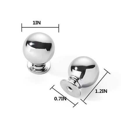 CABDM 10 Pack: 1-Inch Vintage Ball Polished Chrome Cabinet Knobs for Cabinets & Drawers