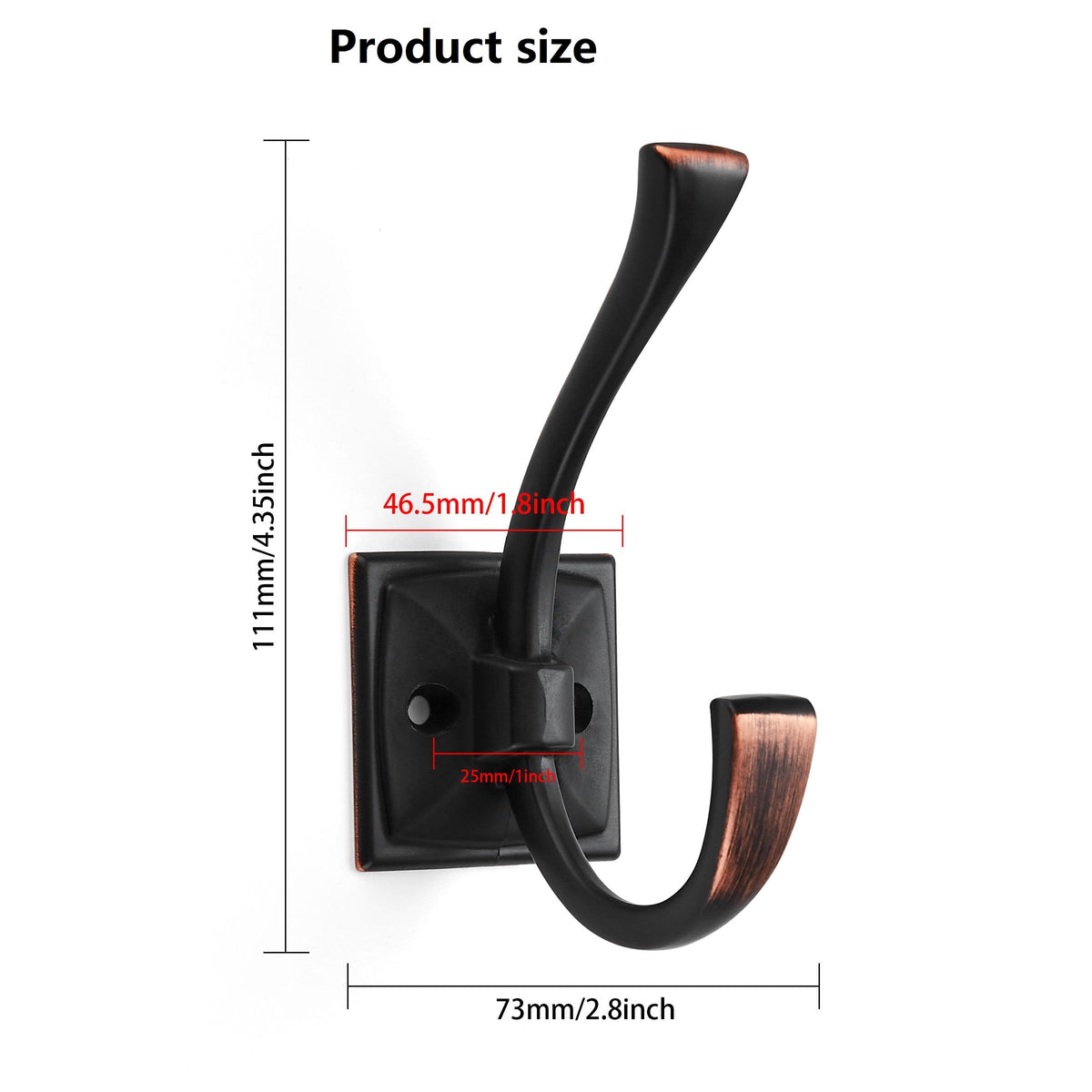 CABDM 5-Pack Decorative Heavy-Duty Towel Hooks – Oil Rubbed Bronze Wall Mount