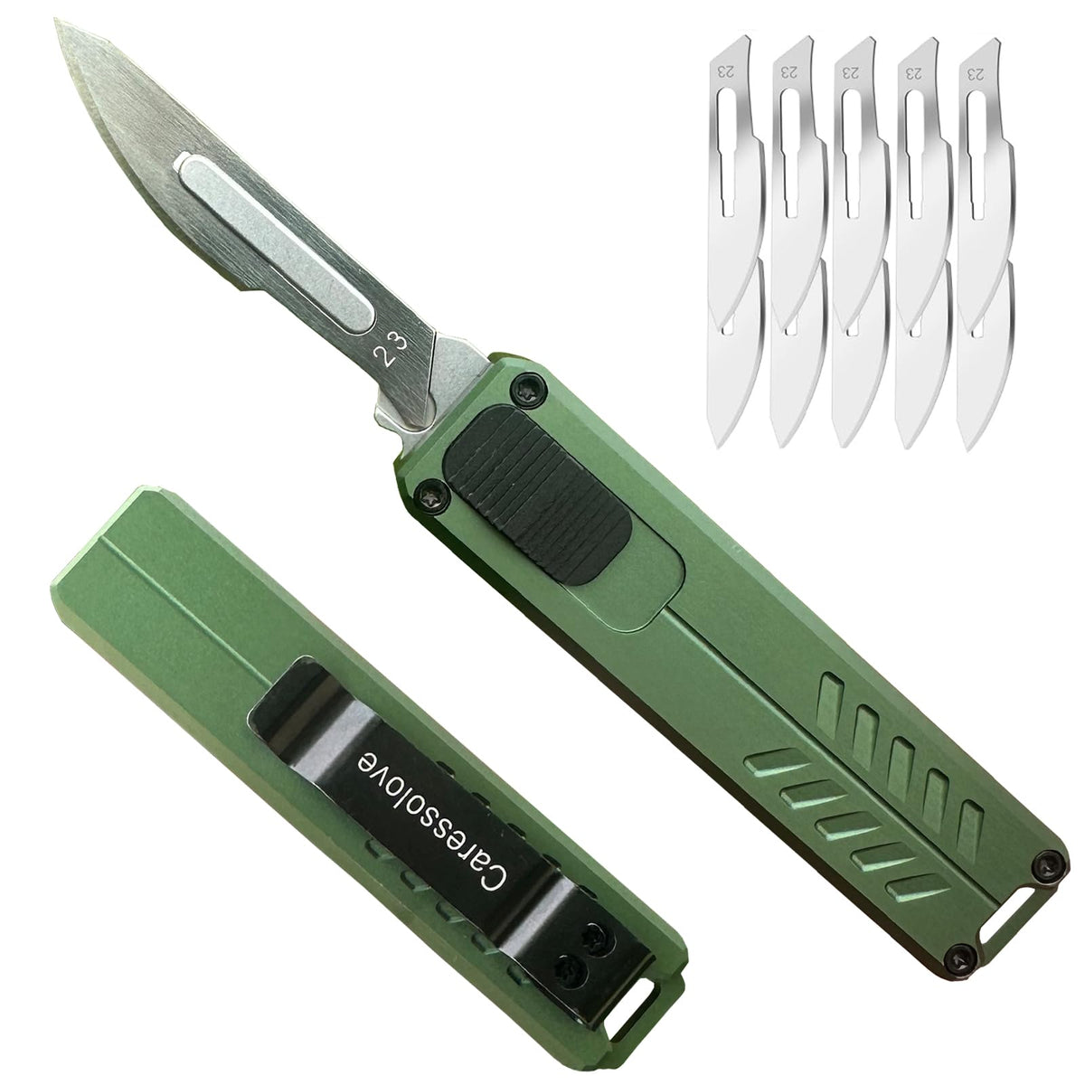 Caressolove Automatic Utility Knife – Safety Auto Box Cutter with 10 Blades