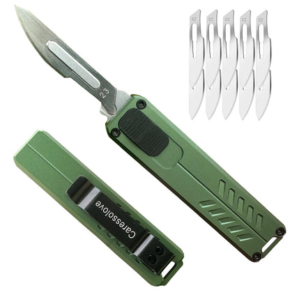Caressolove Automatic Utility Knife – Safety Auto Box Cutter with 10 Blades