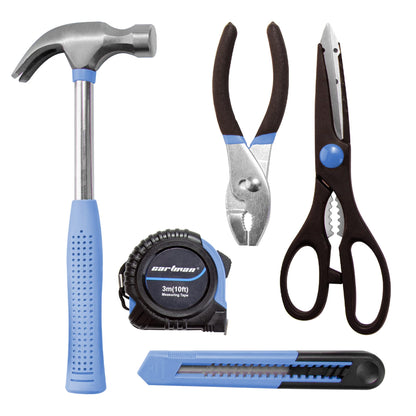 CARTMAN Home Tool Set Kit – Basic Household Hand Tools with Storage Case, Light Blue
