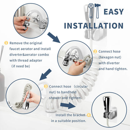 CECEFIN Kitchen Sink Sprayer Attachment – 79-Inch Hose, Diverter Valve & Aerator